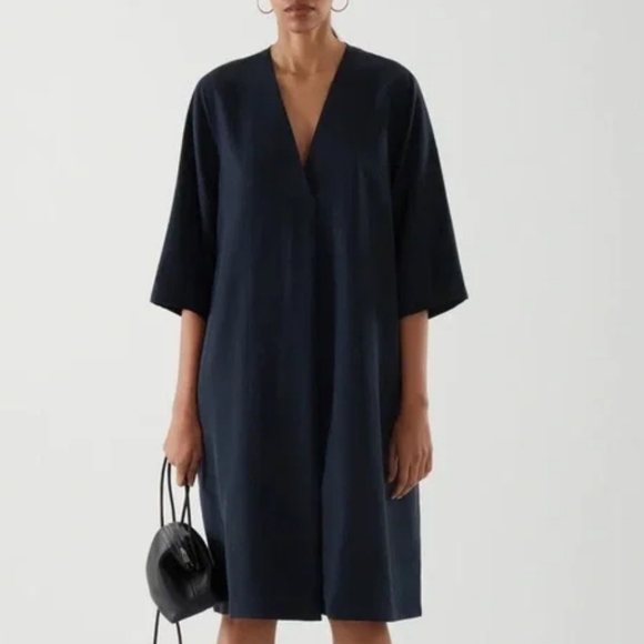 COS Black Cotton A Line Dress XS - Picture 9 of 9